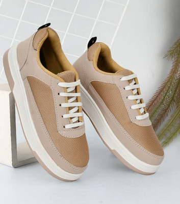 Wasim Enterprises Boys Lace Walking Shoes(Beige, 9-10 YEARS)