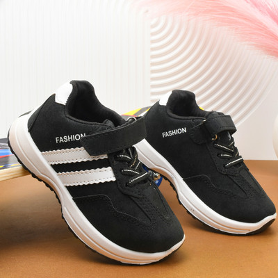 Santhanakid Boys & Girls Velcro Walking Shoes(Black, 9-10 YEARS)
