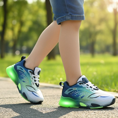 jootiyapa Boys & Girls Lace Walking Shoes(Green, 7.5-8 YEARS)