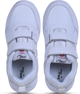 action Boys & Girls Velcro Sneakers(White, 5 Year)