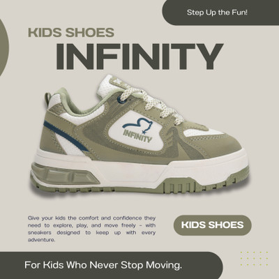 G&D Boys & Girls Lace Sneakers(Green, 8-9 Years)