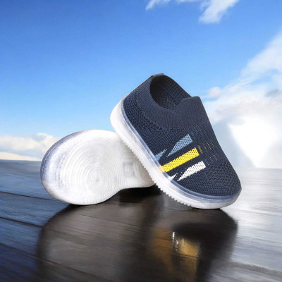Miss & Chief Boys & Girls Slip on Sneakers(Dark Blue, 18-24 MONTHS)