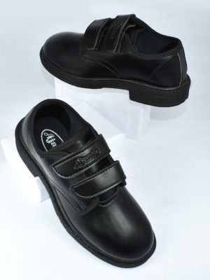 AJANTA Boys Velcro Sneakers(Black)