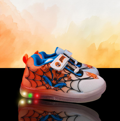 gigahertz Spiderman Boys Velcro Running Shoes(Orange, 4.5-5 Years)