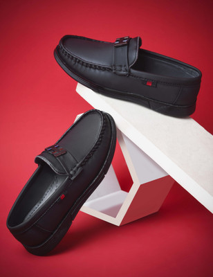 kats Boys Slip on Loafers(Black, 8.5-9 YEARS)