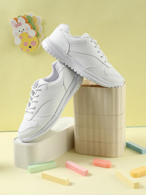 LIBERTY Boys & Girls Lace School Shoes(White, 9-10 Years)