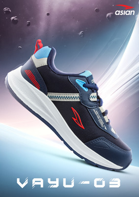 asian Boys Lace Running Shoes(Blue, 9-10 Years)