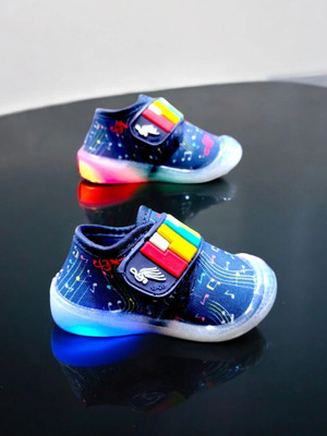 Miss & Chief Snoopy Boys & Girls Velcro Sneakers(Dark Blue, 12-15 Months)