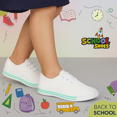 Trendmode Boys & Girls Lace Sneakers(White, 10 to 11- year-4)