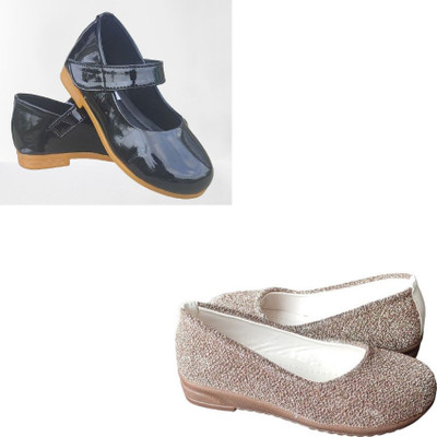 New latest Girls Slip on Ballerinas(Black, 9-10yr)