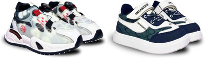 gigahertz Boys & Girls Drawstring Sneakers(White)