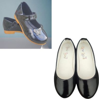 New latest Girls Slip on Ballerinas(Black, 9-10yr)