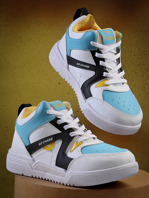 asian Boys Lace Sneakers(Blue, 8-9 Years)