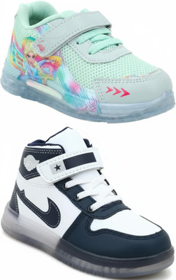 SELCAN Boys & Girls Velcro Sneakers(Green, 5 - 5.5 Years)