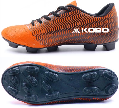 KOBO Boys & Girls Lace Football Shoes(Orange, 9.5-10 Years)