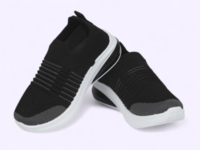HouseOfCommon Boys Slip on Running Shoes(Black, 8.5 - 9 Years)