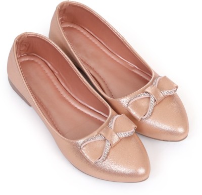 zoombie Barbie Girls Slip on Ballerinas(Gold, 9-10 Yrs)