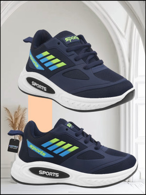 N2PRO Boys & Girls Lace Running Shoes(Dark Blue, 8-9 Years)