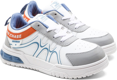 asian Boys Lace Sneakers(Orange, 9-10 Years)