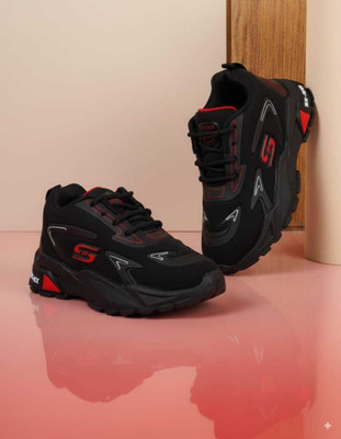 Crazyly Boys & Girls Lace Sneakers(Black, 6-7 Years)