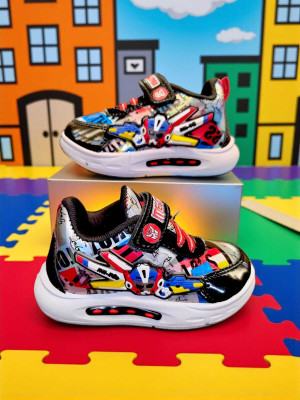 YASAA Boys & Girls Velcro Sneakers(Red, 2-2.5 Years)