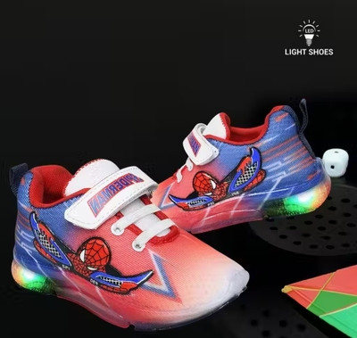 Firstcliq Spiderman Boys & Girls Velcro Sneakers(Red, 3 to 3.5 year)