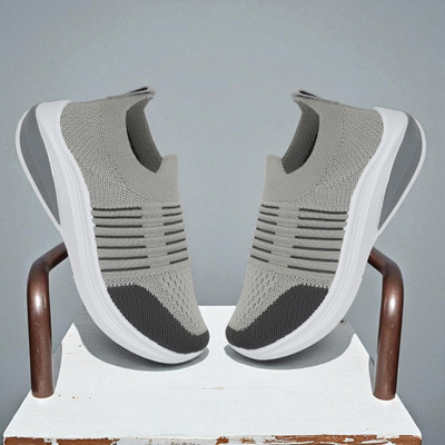 HouseOfCommon Boys Slip on Running Shoes(Grey, 8.5 - 9 Years)