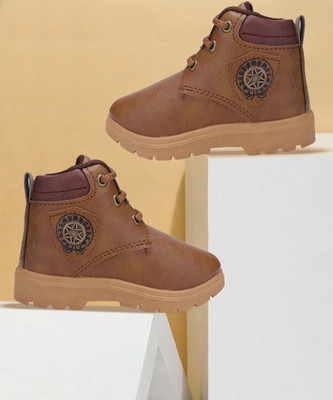 BERSACHE Boys Lace Sneakers(Tan, 9.5-10 Year)