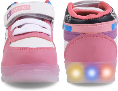 AXROW Boys & Girls Velcro LED Shoes(Multicolor, 3-3.5 Years)