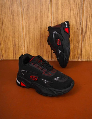 N2PRO Boys & Girls Lace Sneakers(Black, 3-3.5 YEARS)