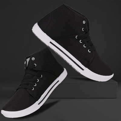 BERSACHE Boys & Girls Lace Running Shoes(Black, 7-8 Years)