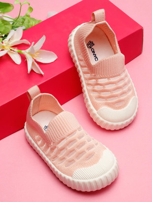 ONYC Boys & Girls Slip on Sneakers(Pink, 15-18 Months)