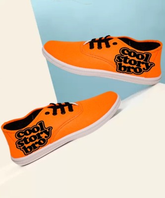 KANEGGYE Boys Lace Sneakers(Orange)