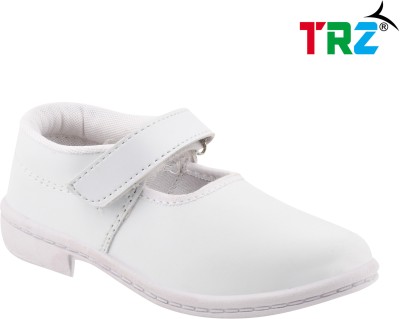 TRZ Girls Velcro Formal Boots(White, 6.5-7.5 Years)