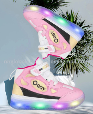 N2PRO Boys & Girls Velcro Sneakers(Pink, 4-4.5 Years)