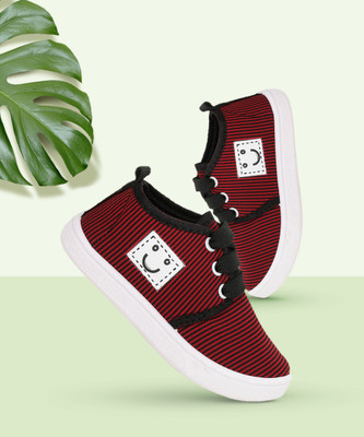 NEOBABY Boys & Girls Lace Sneakers(Maroon, 12 - 15 Months)