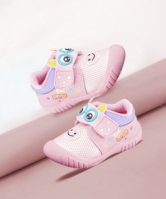 kats Boys & Girls Velcro Sneakers(Pink, 6-9 MONTHS)