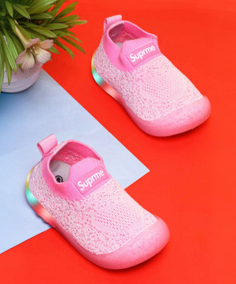 kats Boys & Girls Slip on Walking Shoes(Pink, 12-15 MONTHS)