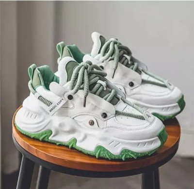 K' Footlance Boys Lace Sneakers(Green, 16 Years & Above)