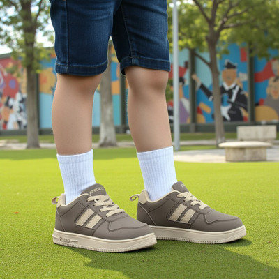 AEROKICK Boys Lace Sneakers(Beige, 1.5-2 Years)