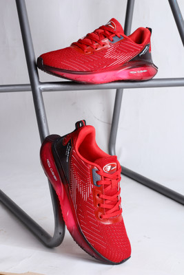 Abros Boys Lace Running Shoes(Red, 9-10Y)