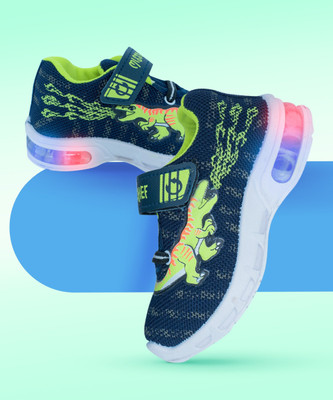 Miss & Chief Boys & Girls Velcro Running Shoes(Light Green, 2.5-3)