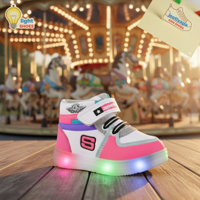 jootiyapa Boys & Girls Lace Sneakers(Pink, 7-8-YEARS)