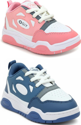 SELCAN Boys & Girls Velcro Sneakers(Pink, 4.5-5 Years)
