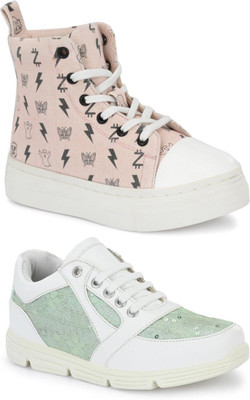 Fresh1947Feet Boys & Girls Lace Sneakers(Pink)