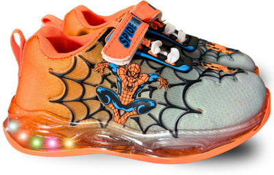 gigahertz Spiderman Boys Velcro Sneakers(Orange, 2.5 - 3 YEARS)