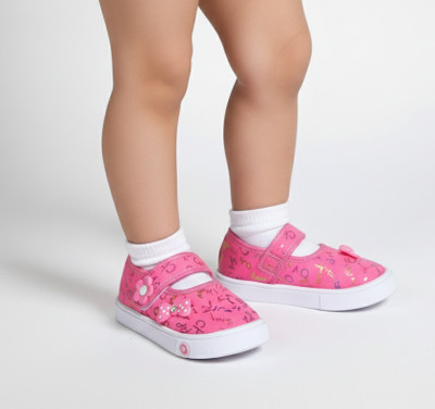 MILKY WEAR Disney Princess Girls Velcro Ballerinas(Red, 9 - 12 MONTHS)