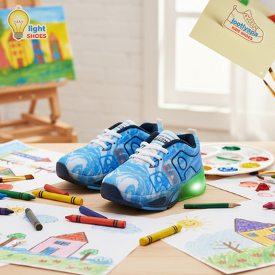 jootiyapa Boys & Girls Lace Sneakers(Blue, 7-8-YEARS)