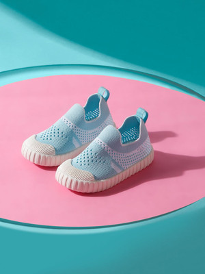 ONYC Boys & Girls Slip on Sneakers(Light Blue, 3.5-4 Years)