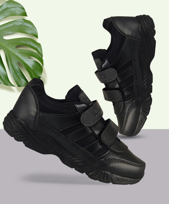 action Boys & Girls Velcro School Shoes(Black, 5.5 Year)